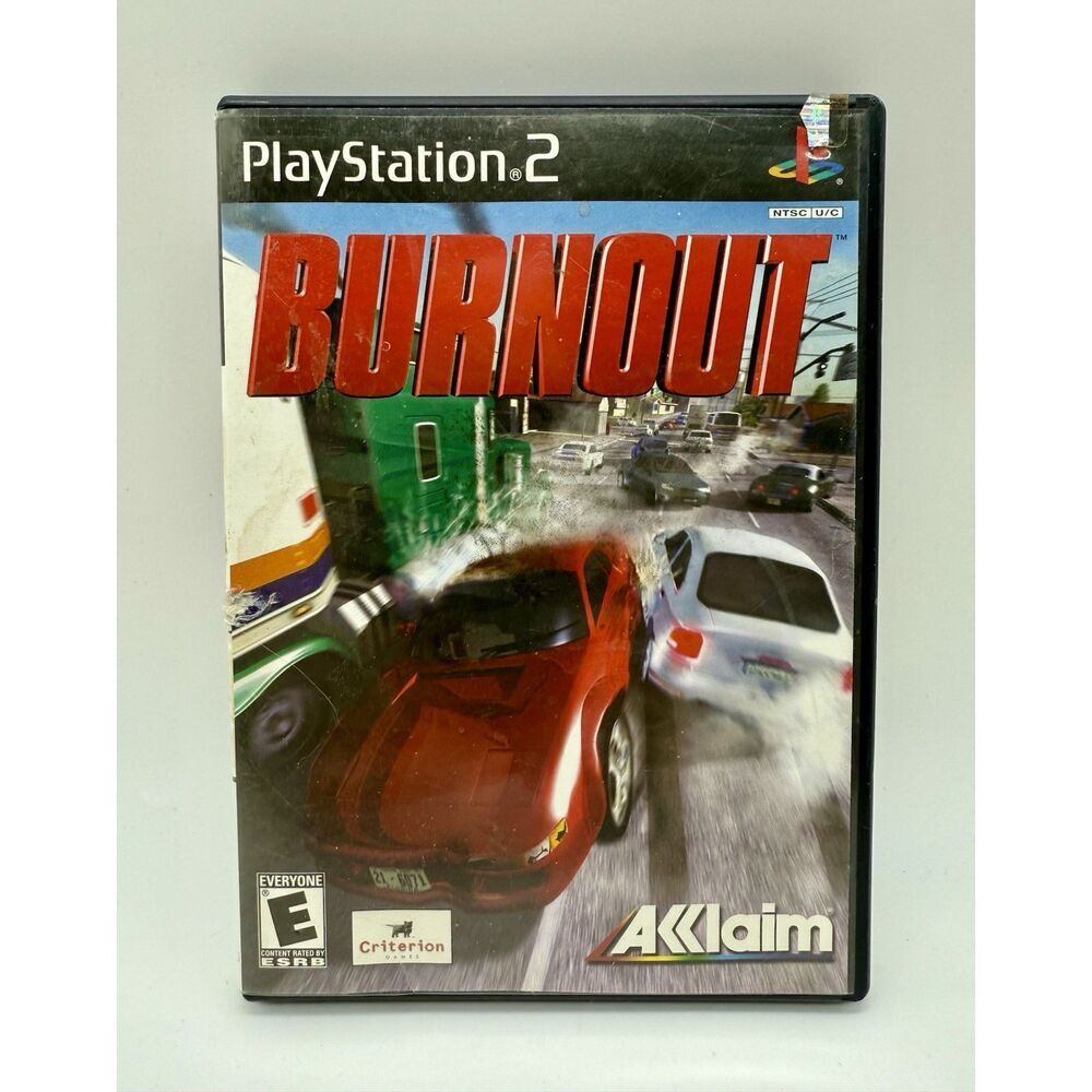 Burnout (Sony PlayStation 2, 2001) Game‎ Case Tested No Manual